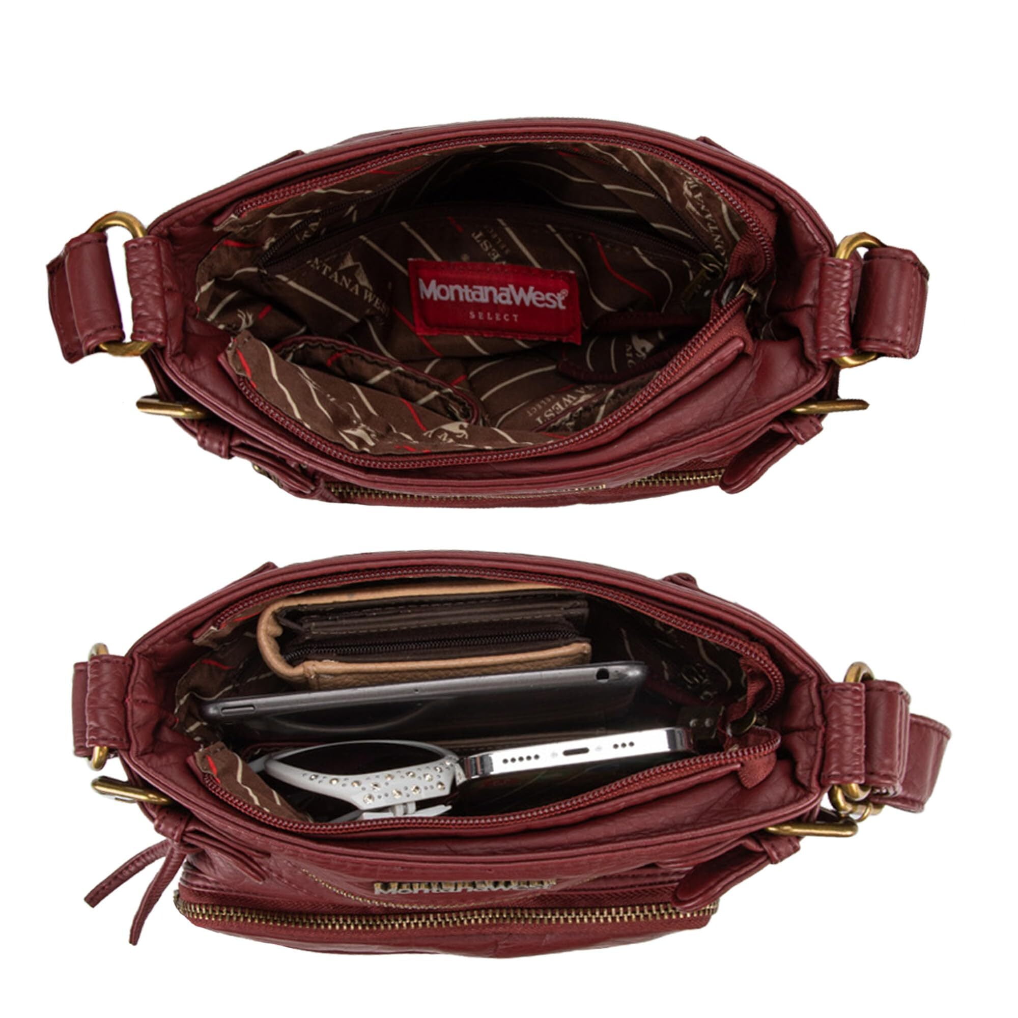 Montana West Crossbody Bag for Women Multi Pocket Shoulder Bags Medium Travel Purses Ultra Soft Washed Leather