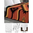 thumbnail image 6 of Aztec Southwest King Size Flat Sheet, Wrinkleproof & Fadeproof Cooling Flat Bed Sheet Only, Orange Black Boho Tribes Abstract Breathable Soft Bedding Top Sheets 105 x 98 Inches, 6 of 8