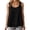 Black, variant on Womens Tops Summer Holiday Camisole Solid Color Lace Trim Sleeveless Tank Top Casual Everyday Wear Lightweight Chiffon Cami Tops ,XXL