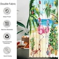 thumbnail image 4 of 72" x 72" Pink Christmas Flamingo Shower Curtain Set with Hooks Tropical Beach Themed Funny Summer Xmas New Year Holiday Home Farmhouse Bathroom Bathtubs Decor Washable Durable Fabric, 4 of 5