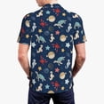 thumbnail image 4 of Daiia Sea Creatures Pattern Men’s Polo Shirts,Solid Deck Shirt,Classic Fit, Breathable Cotton Polo for Casual and Sport Wear-4X-Large, 4 of 9
