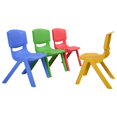 thumbnail image 4 of Costway Ensemble de 4 Chaises en Plastique pour Enfants Empilables Mobilier de Jeu et d'Apprentissage Coloré, 4 of 6