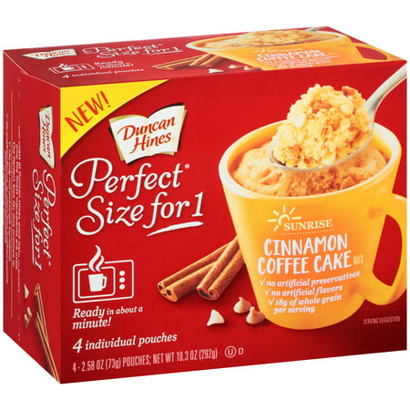 Duncan Hines Perfect Size for One Sunrise Cinnamon Coffee Cake Mix, 4-2.58 oz (Best Cinnamon Coffee Cake)