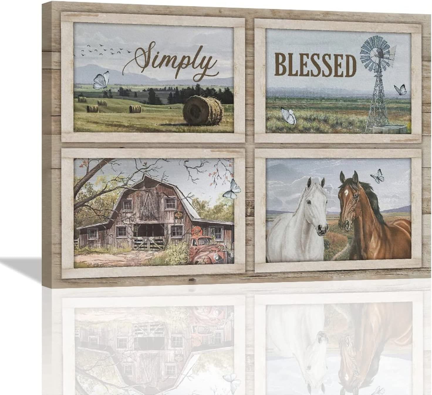 Farmhouse Wall Art Farmhouse Horse Pictures Western Wall Decor Rustic