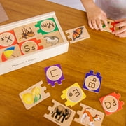 الألغاز الخشبية المصححة ذاتيًا من Melissa & Doug مع صندوق تخزين (52 قطعة)