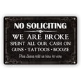 thumbnail image 1 of QYAYIK No Soliciting Sign for House, Funny No Soliciting Signs for Home, Front Door Gate Outdoor Use Retro Plaque 12 x 8 inch, 1 of 7