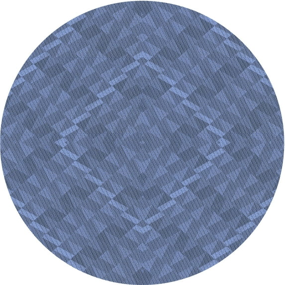 Ahgly Company Indoor Round Patterned Blue Novelty Area Rugs, 7' Round