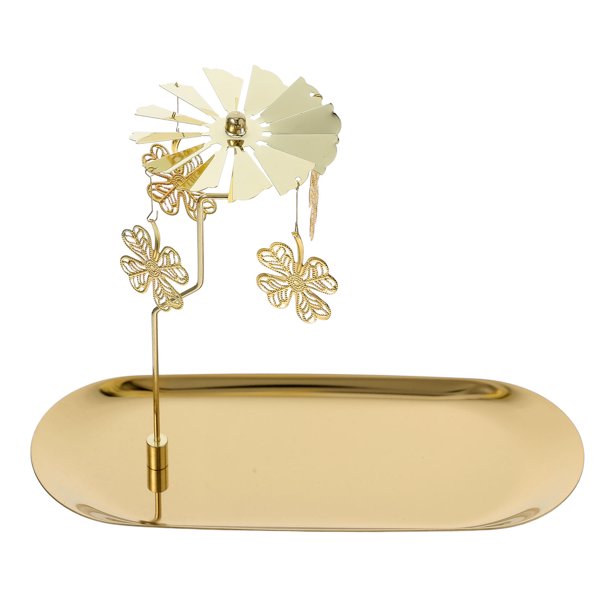WASHWEPE Centro De Giratorio Metálico Dorado Con Soporte Para Velas Y Decorativa