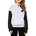thumbnail image 4 of YunPes Boys Girls Solid Color Half Zip Sweatshirt Thumbhole Sweatshirt Winter Clothes for Teen Girls, 4 of 5