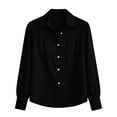 thumbnail image 3 of Aezemi Women Button down Office Blouses Collared Long Sleeve Dressy Fashion Work Casual Shirts Womens Fall Spring Business Casual Trendy Tops XL, 3 of 7