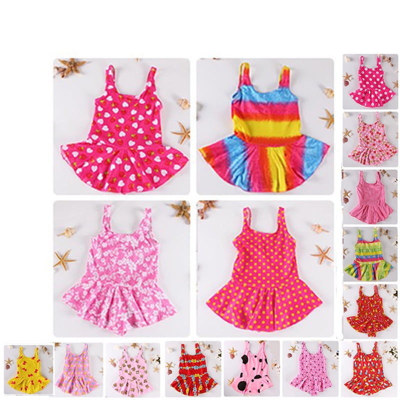 Summer Kids Baby Girl One-Piece Swimsuit Swimwear Dress,Color Sent at Random
