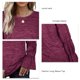 thumbnail image 4 of Jersey Cuello Redondo Manga Larga Trompeta Color Sólido Casual Cómodo Mujer Top Púrpura XXL, 4 of 5