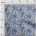 thumbnail image 2 of oneOone Tissu Viscose Chiffon Bleu Moyen Floral Rétro Matériel de Robe Tissu Imprimé Tissu au Mètre 42 Pouces de Large, 2 of 5