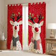 thumbnail image 2 of jejeloiu Cartoon Christmas Reindeer Curtains Pack of 2 (42x84 Each),Geometric Polka Dots Curtains Blackout,Red White Black Bedroom Curtains For Girls,Microfiber Bedroom Decor, 2 of 6