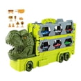 thumbnail image 4 of Pista de juguete de dinosaurio, coche deslizante, vehículo de dinosaurio transformador, tobogán divertido del paraíso, doble pista deslizante para, 4 of 8