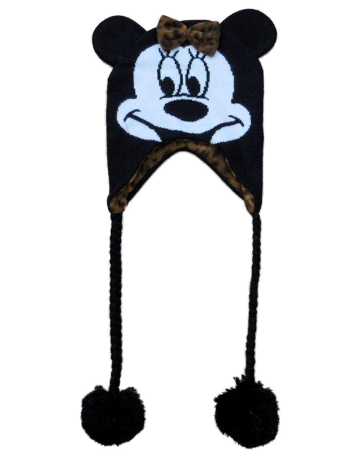 Disney Womens Black Knit Minnie Mouse 