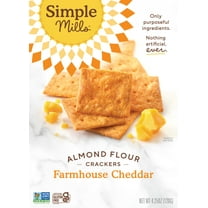 Simple Mills Almond Flour Crackers, Farmhouse Cheddar Gluten-Free Crackers, 4.25 oz