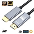thumbnail image 1 of HDMI 2.1 Cable 3M 8K 60Hz 4K 120Hz Ultra HD eARC HDR Blu-ray 48Gb/sec HDMI Cables For PC PS5 HDTV Monitor, 1 of 4