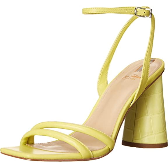 Sam Edelman Kia Kiwi Squared Open Toe Ankle Strap Block Heeled Sandals (Kiwi, 8)