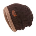 thumbnail image 3 of HESHENG Mens Winter Warm Knit Hat Thick Fleece Lined Skull Coffee, 3 of 5