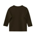 thumbnail image 3 of Tao Tao Teen Girls Casual 3/4 Sleeve T-Shirt Round Neck Cute Tops Basic Tees Blouses Loose Fit Pullover Solid Color Dressy Trendy Brown 120, 3 of 5