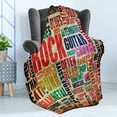 thumbnail image 4 of Music Soft Flannel Fleece Throw Blanket, Retro Rock Roll Lettering Grunge Distressed Colors Back then Sound Music Theme, Cozy Plush for Indoor and Outdoor Use, 60" x 80", Multicolor, by Ambesonne, 4 of 5