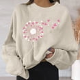 thumbnail image 2 of Gibobby Tops Mujeres Casual Sudadera gráfica con estampado del Día de San Valentín para mujer, informal de cuello redondo, camisa holgada, Tops ligeros (Beige, XL), 2 of 4