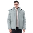 thumbnail image 3 of CAMEL Mens Ski Jacket Men's Trekking Winter Coat Snow Jacket Hooded Windbreaker Hiking Raincoat Light Gray S, 3 of 11