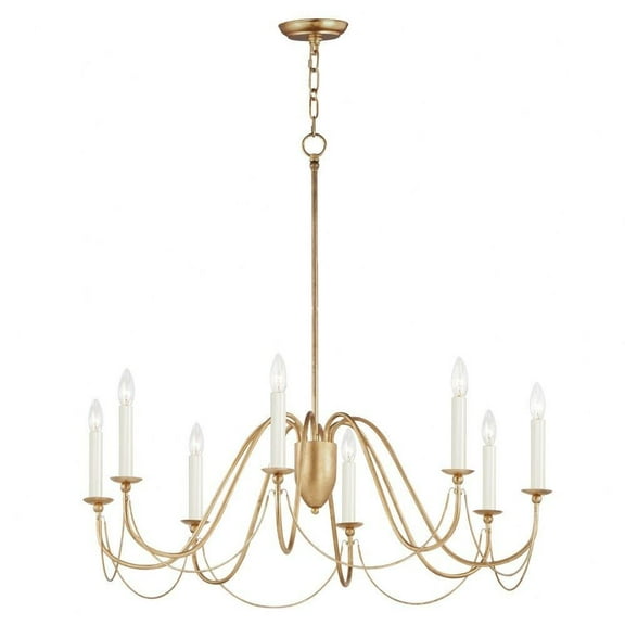 8 Light Chandelier in Traditional Style-30 inches Tall and 36 inches Wide-Gold Leaf Finish Bailey Street Home 93-Bel-4528266
