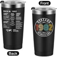 thumbnail image 2 of 40th Birthday Gifts for Men Women Friends, Tumbler 20 oz Stainless Steel Vacuum Insulated Tumblers, Double Sided Printed Birthday Thermos cup, Back in 1982 Old Time Information - Black, 2 of 5