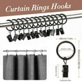 thumbnail image 2 of Curtain Rings with Clips, 40 Pack Hanger Clips for Hanging Drapery Drapes, Ring 1.26" Interior Diameter, Fits up to 1" Rod, Black, 2 of 9
