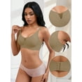 thumbnail image 3 of Unique Bargains Women's Padded Breathable Bras Push Up Mesh Wirefree Bras XS Brown, 3 of 6