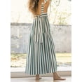 thumbnail image 7 of Niusricy Women Sexy Classic Maxi Flowy Dress Ladies Vintage Sleeveless Swing Dress Striped Print Dress Wide Strap Back Lacing A-Line Dress Square Neckss for Vacation Cocktail Club Streetwear, 7 of 7