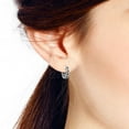 thumbnail image 4 of Simply Casual Oxidized Sterling Silver Curb Chain Mini Hoop Boho Earrings, 4 of 5