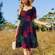 thumbnail image 4 of Vestido de manga corta con estampado de babosa marina, vestidos largos para mujer, vestido de falda para mujer, 4 of 7