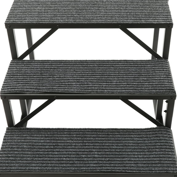 Dwellnix Durable RV Stairs Handrails Ladder with High-Quality Steel, 450 lbs Load Capacity, Electrostatic Spraying for Rust Protection – Thoughtful Design with Handrail for Safety, Easy to Install