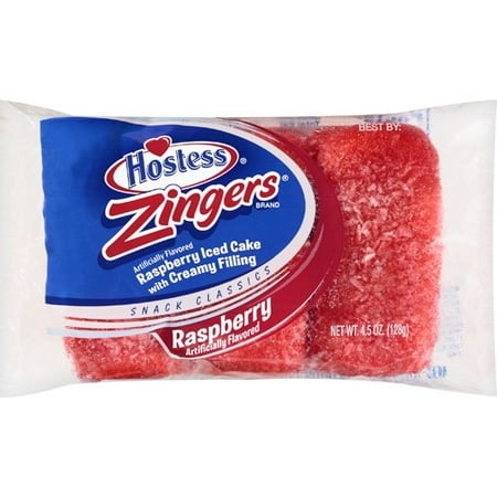 Hostess Zingers Iced Raspberry Cake with Creamy Filling, 3 count