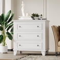 thumbnail image 4 of Blanca 3 - cajón de anchura cómoda con vintage handle: a moderno wood dormitorio chest o sala de estar nightstand gabinete, 4 of 6