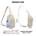 thumbnail image 4 of SUOSDEY Gray Sling Bag for Women Crossbody PU Leather Chest Bag for Traveling Hiking Cycling, 4 of 7
