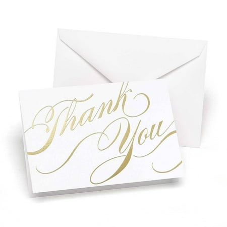 Hortense B. Hewitt HBH Unending Gratitude Thank You Wedding Note Card Gold 50/Pack 30418ST