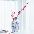 thumbnail image 3 of Blue Red Floral Ceramic Vase for Living Room Table Centerpiece Home Decor NOVATRAX, 3 of 7