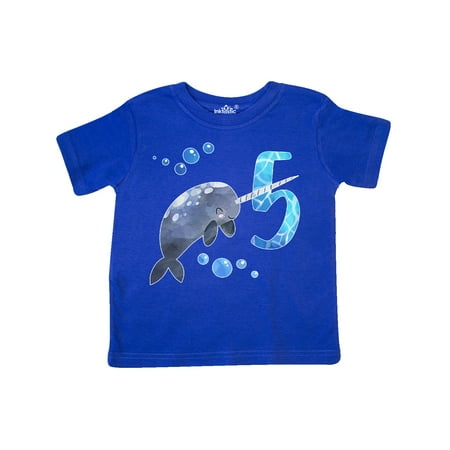 

Inktastic Cute Narwhal 5th Birthday Gift Toddler Boy or Toddler Girl T-Shirt