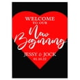 thumbnail image 1 of Darling Souvenir MADE WITH LOVE Personalized Welcome Sign/ Banner, Welcome To Our New Beginning Custom Heart Wedding, Engagement Party Sign - 18x12, 1 of 5