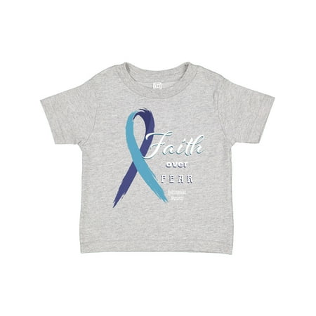 

Inktastic Faith over Fear Hydrocephalus Awareness with Blue Ribbon Gift Toddler Boy or Toddler Girl T-Shirt