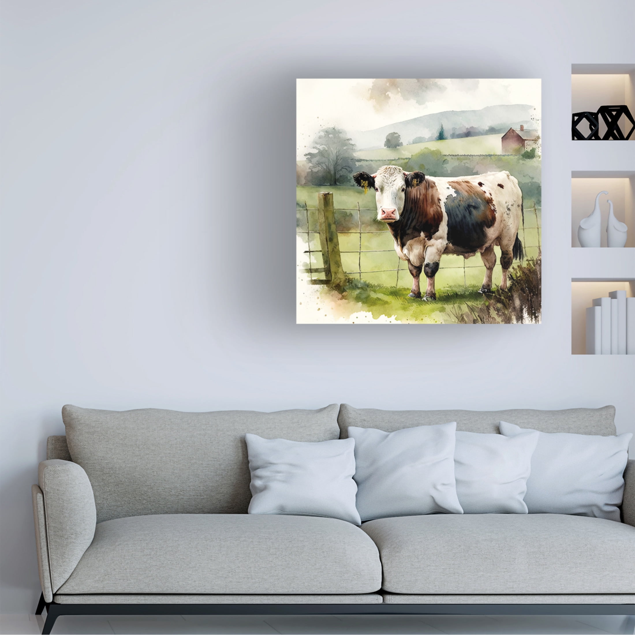 Canvas Wall Art - The Golden Valley 'Waiting For Spring' Wall Art for Living Room, Bedroom, or Office Décor by Trademark Fine Art - 35 x 35 Inches