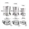 thumbnail image 1 of 70/150/250ml Telescopic Folding Cup Stainless Steel Camping Folding Cup Portable With Key Ring Folding Water Cup Removable, 1 of 4