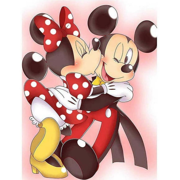 YEESAM ART Peinture au Diamant Kits de Peinture au Diamant, Personnage de Dessin Animé Mouse Peinture au Diamant Bricolage 5D Perçage Partiel Kits de Point de Croix Cristal