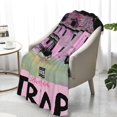 thumbnail image 3 of Manta con estampado multicolor, manta de franela súper suave, ligera y esponjosa, manta de cama afelpada, chicas guapas como la música trap, 3 of 8