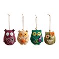 thumbnail image 2 of Finished Halloween Patchwork Owl Family Hanging Ornament - 2.4x4 Inch Cute Fabric Quilted Bird Decor, Handmade Decoration for Halloween & Fall, Adorable Miniature Craft Gift for Teens & Collectors, 2 of 6