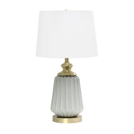 UPC 810052826479 product image for Lalia Home 25  Classic Fluted Ceramic and Metal Table Lamp with White Fabric Sha | upcitemdb.com